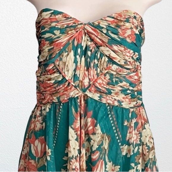 Pearl by Georgina Chapman Strapless Asymmetrical Scarf Hem Dress Floral SZ 12 - Picture 5 of 12